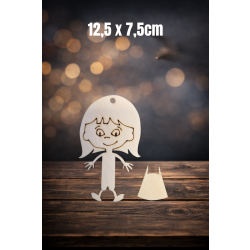 Dziewczynka 12,5cm, zarys, z otworem, sklejka 3mm